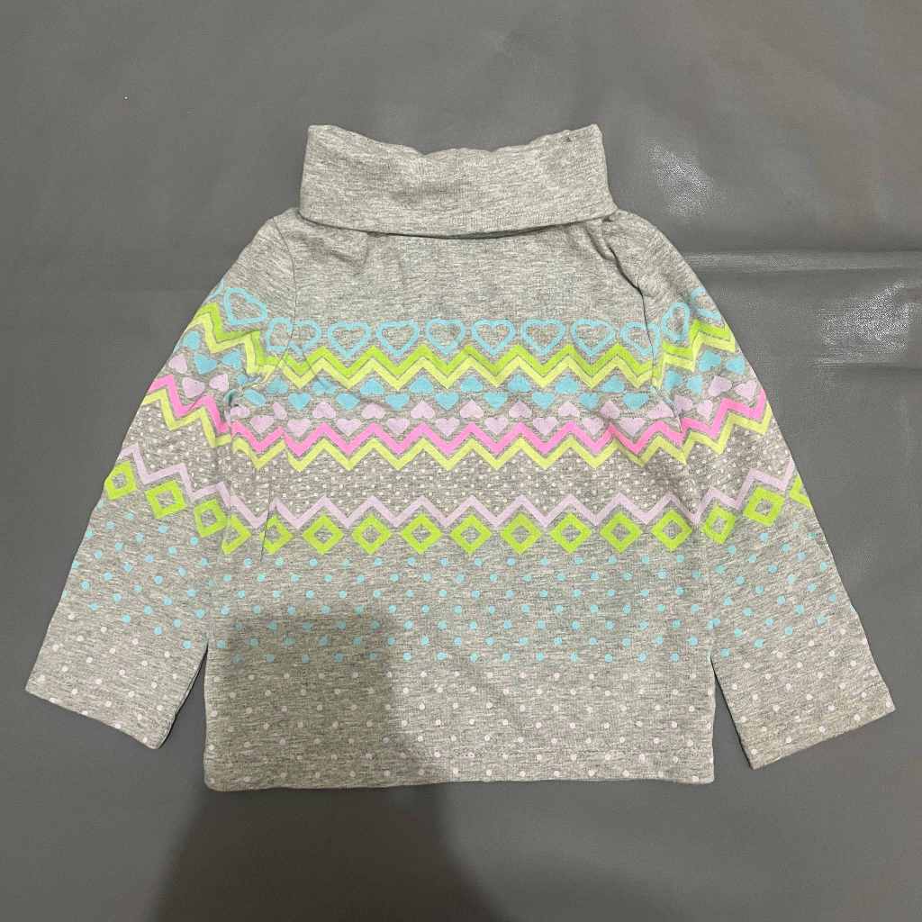 ANAK K305 (BABY GAP ORI, PRELOVED) Baju Atasan Kaos Sweater Turtleneck Tangan Panjang Stretch Abu Mi
