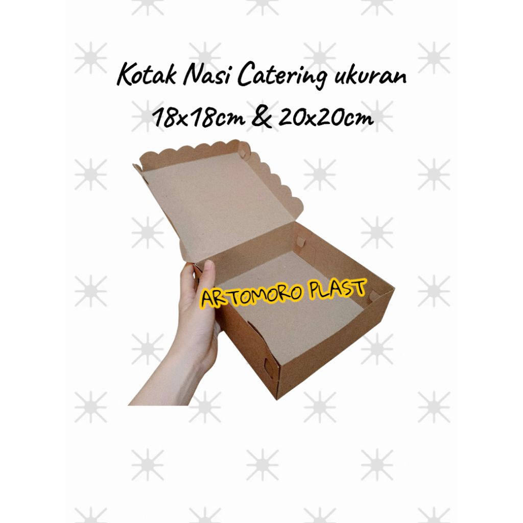 

kotak nasi catering 18x18 20x20 craft - Kotak nasi cokelat