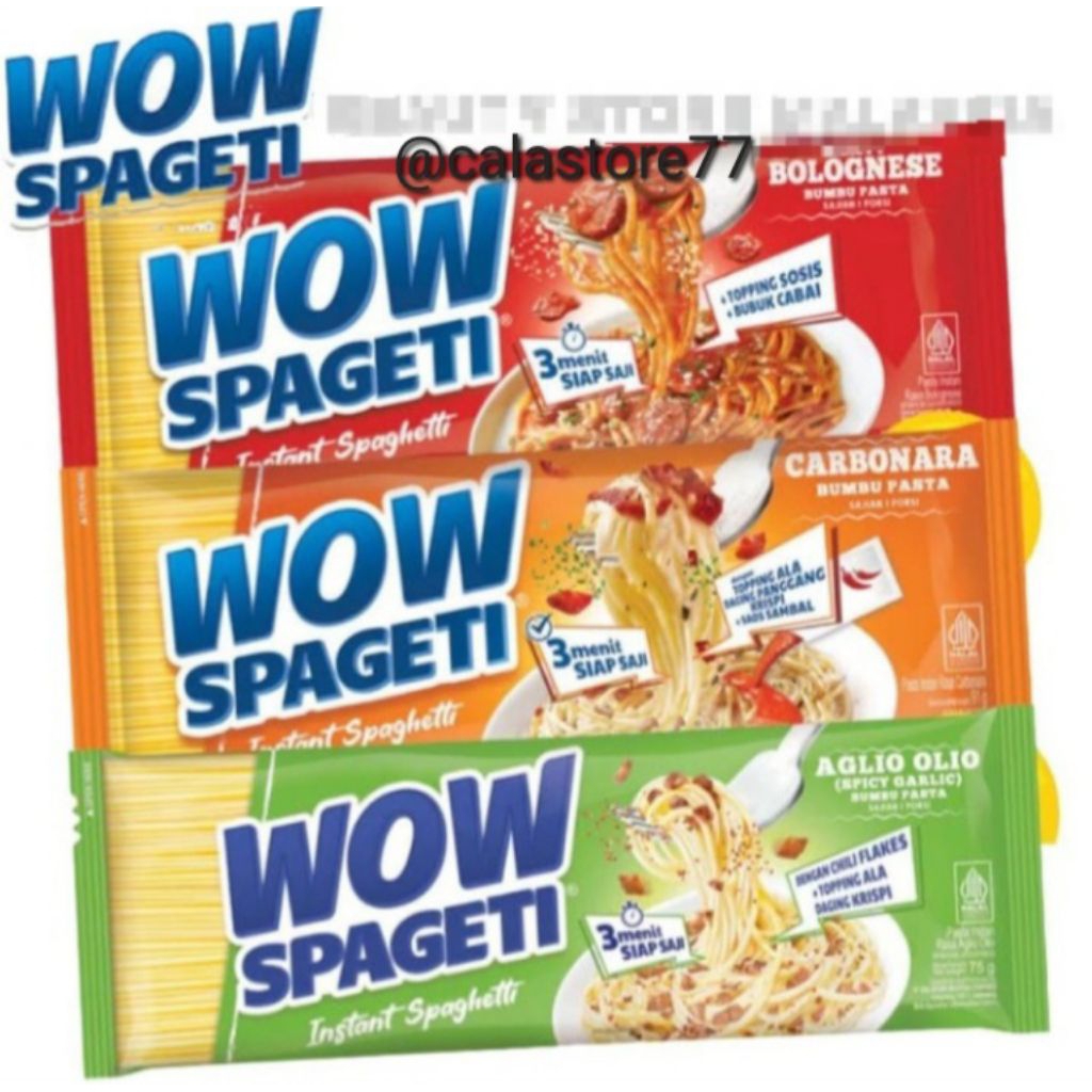 

Paket 10 Pcs Pasta Wow Spageti Instan Mix Carbonara Bolognese Mie Spaghetti Siap Saji
