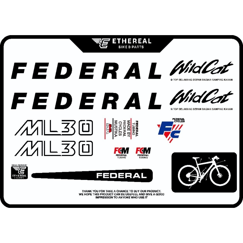 Decal/Sticker FEDERAL WildCat || Transparan || Bisa Custom