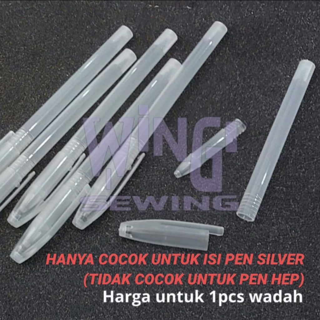 

Wadah Pen Silver Bolpen Kulit Leather Pen Penanda Pola