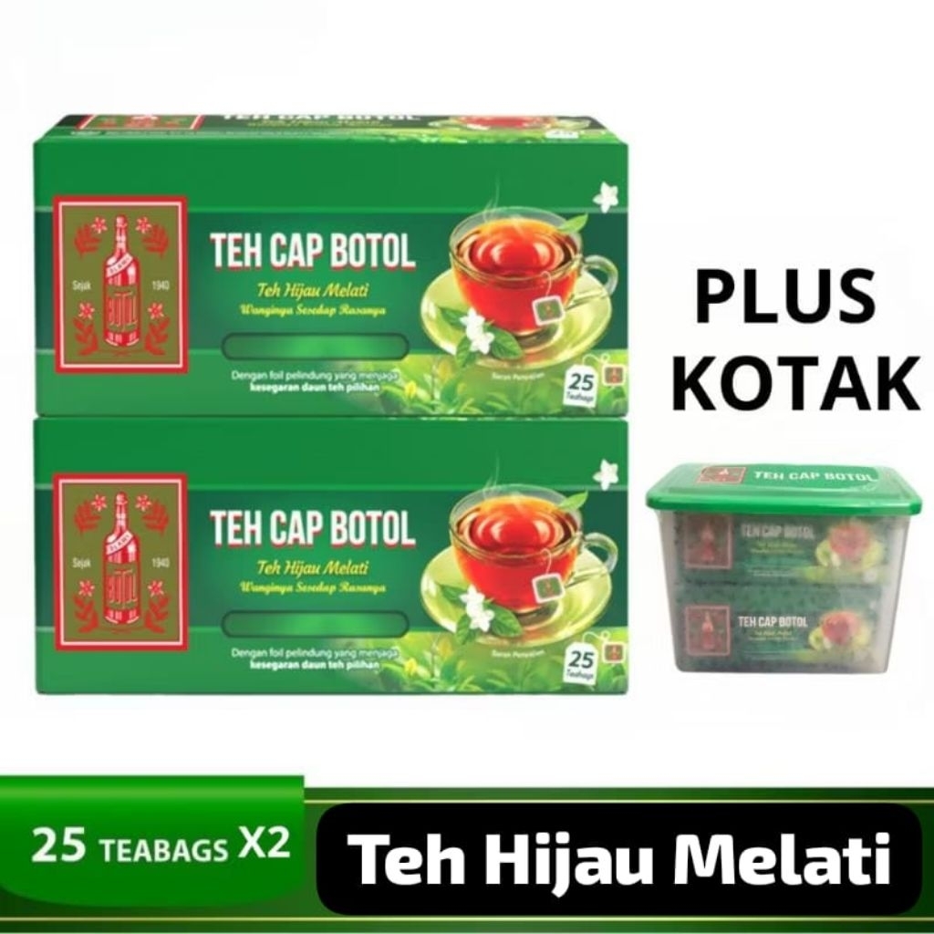 

Paket Hemat Teh Celup Hijau 25bag×2pack Free Toples