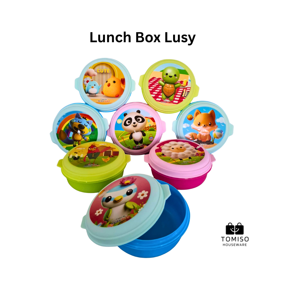 LUNCH BOX LUSY | Kotak Makan Plastik | Tempat Makan | Tempat Bekal | Souvenir Ultah | Lunchbox Plast