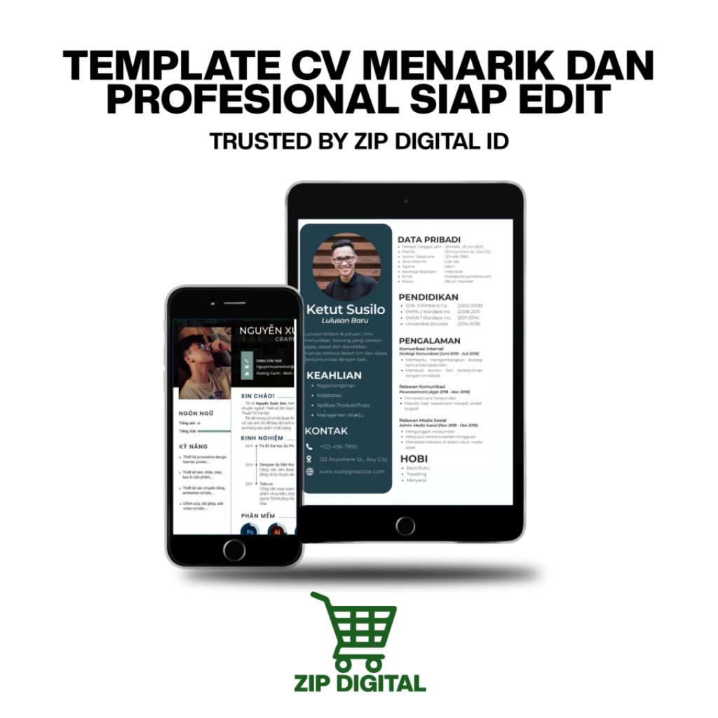 Template CV menarik untuk fresh graduate