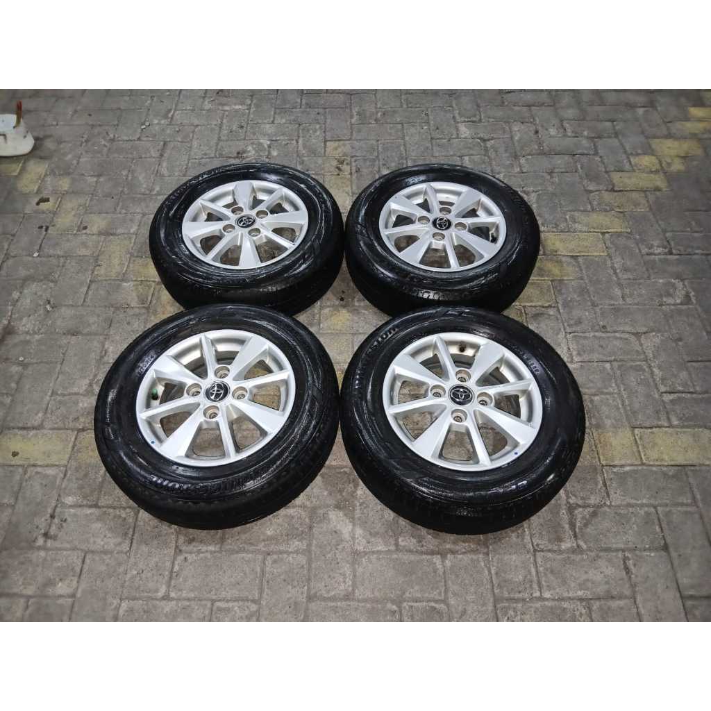 VELG MOBIL ORI STD AVANZA RING 14 LEBAR 5 ET45 + BAN BRIDGESTONE 185/70R14 PELEK XENIA KIJANG PANTHE