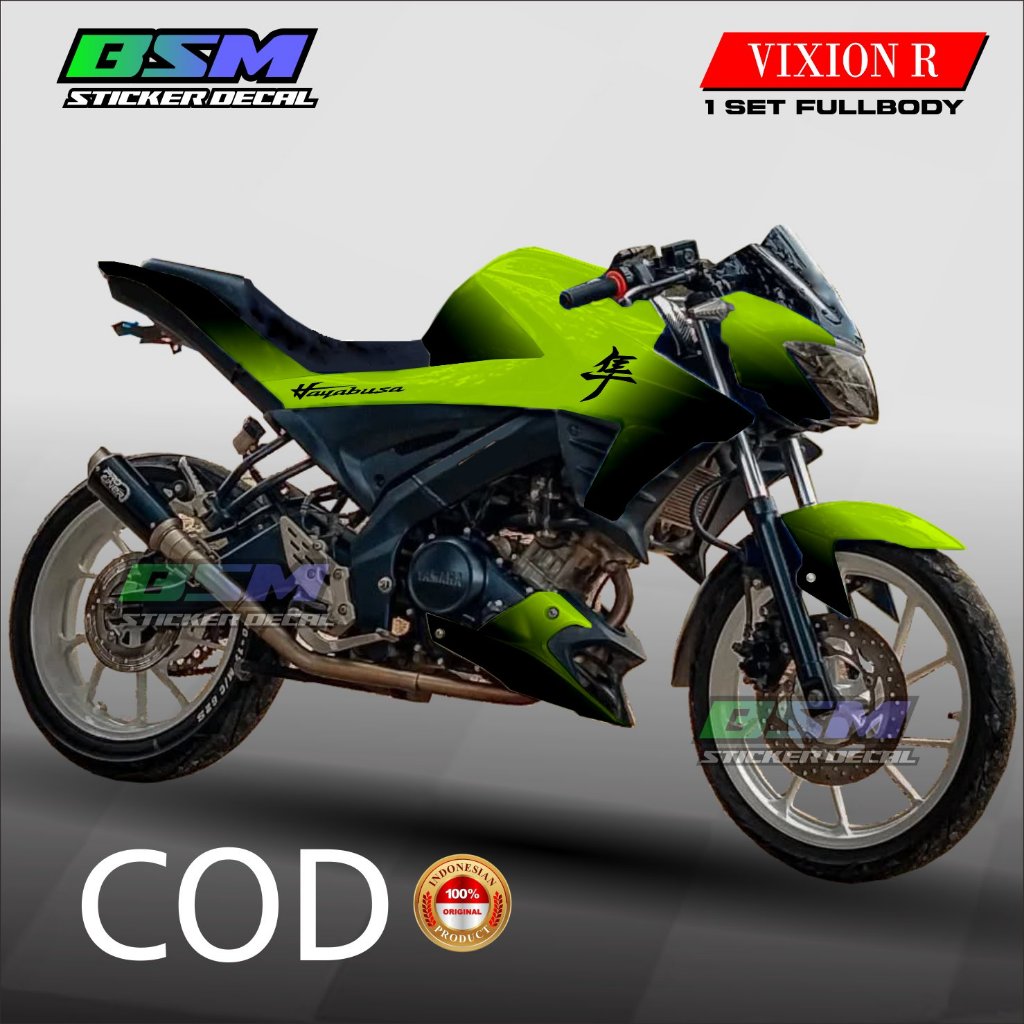 Decal Sticker Fullset Yamaha Vixion R 155 Basic Hitam