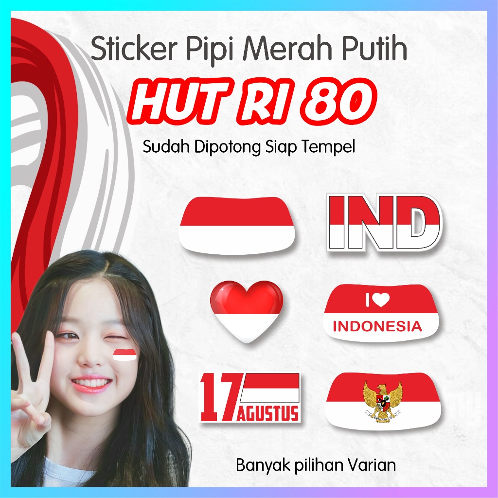 

Sticker Pipi Bendera Merah Putih (10pcs) / Stiker Kemerdekaan RI Stiker HUT RI