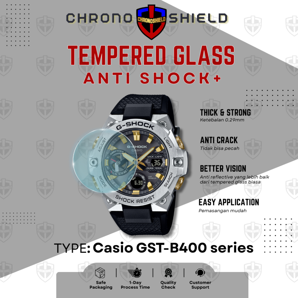 Anti Gores Casio G-Shock GST B400 GST-B400 Tempered Glass