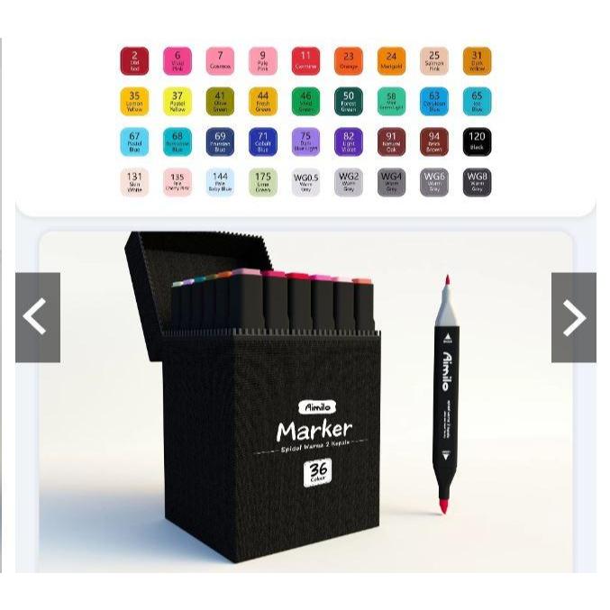 

Aimilo Spidol Warna Warni 1 Set Sketch Marker 2 Tip Touch Marker