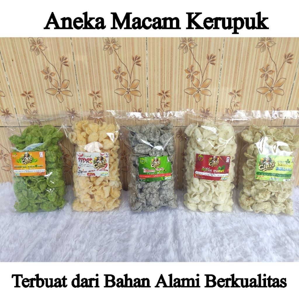 

Kerupuk Aneka Rasa / Kerupuk Kemangi / Kerupuk Daun Kelor / Kerupuk Klaras / Kerupuk Jeruk Purut Home Made