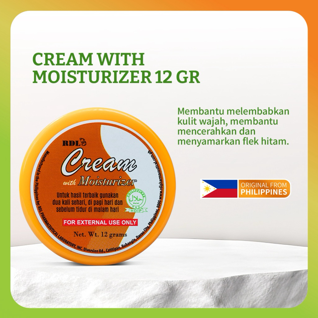 RDL Cream With Moisturizer 12gr Pelembab Wajah Menyamarkan Flek Hitam Bekas Jerawat Krim Siang Malam