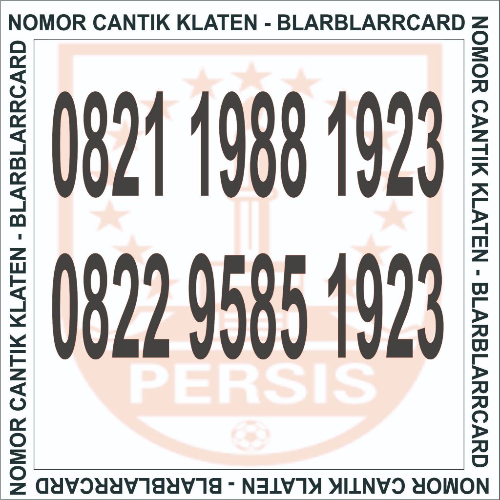Kartu Nomer - Nomor Cantik Telkomsel Simpati serian Tahun Bola 1923 PERSIS SOLO