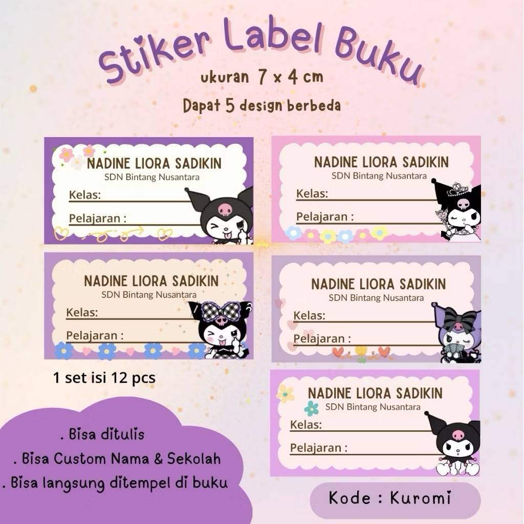 

(PO) Label Sticker Buku / Gambar Anak Laki Perempuan / Boy Girl Custom