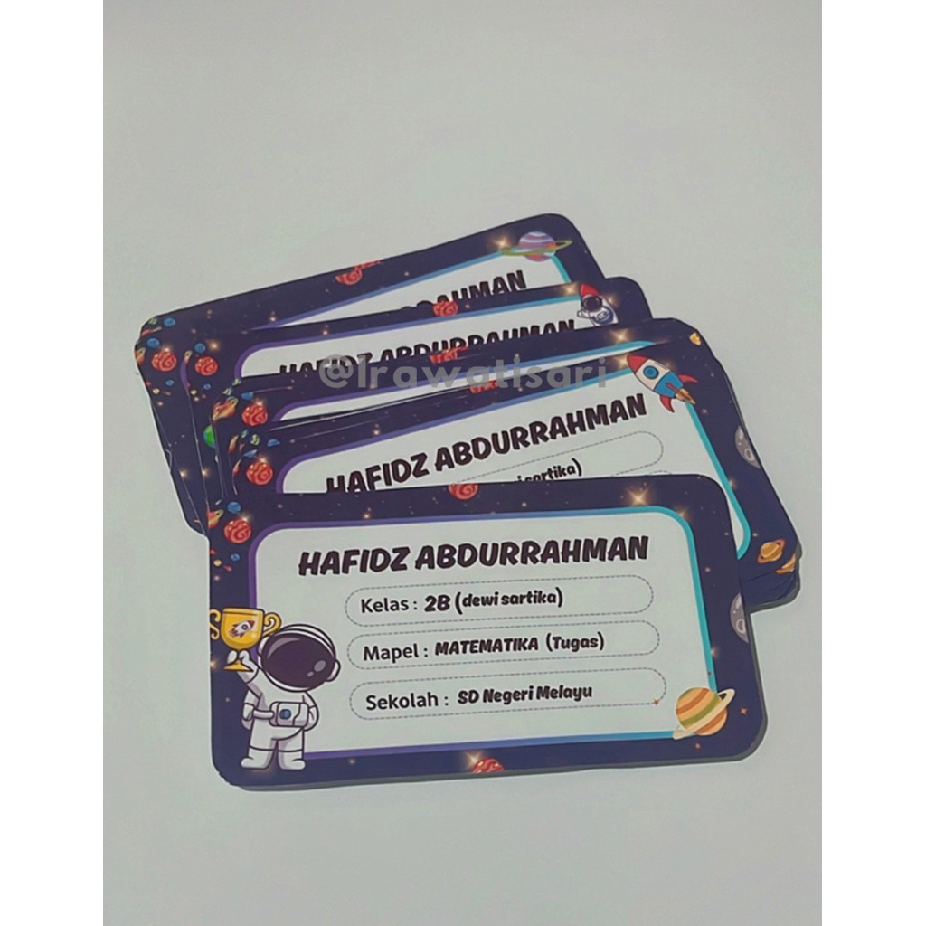 

Stiker Nama buat buku anak (Bisa Costum nama, Mapel dan sekolah)