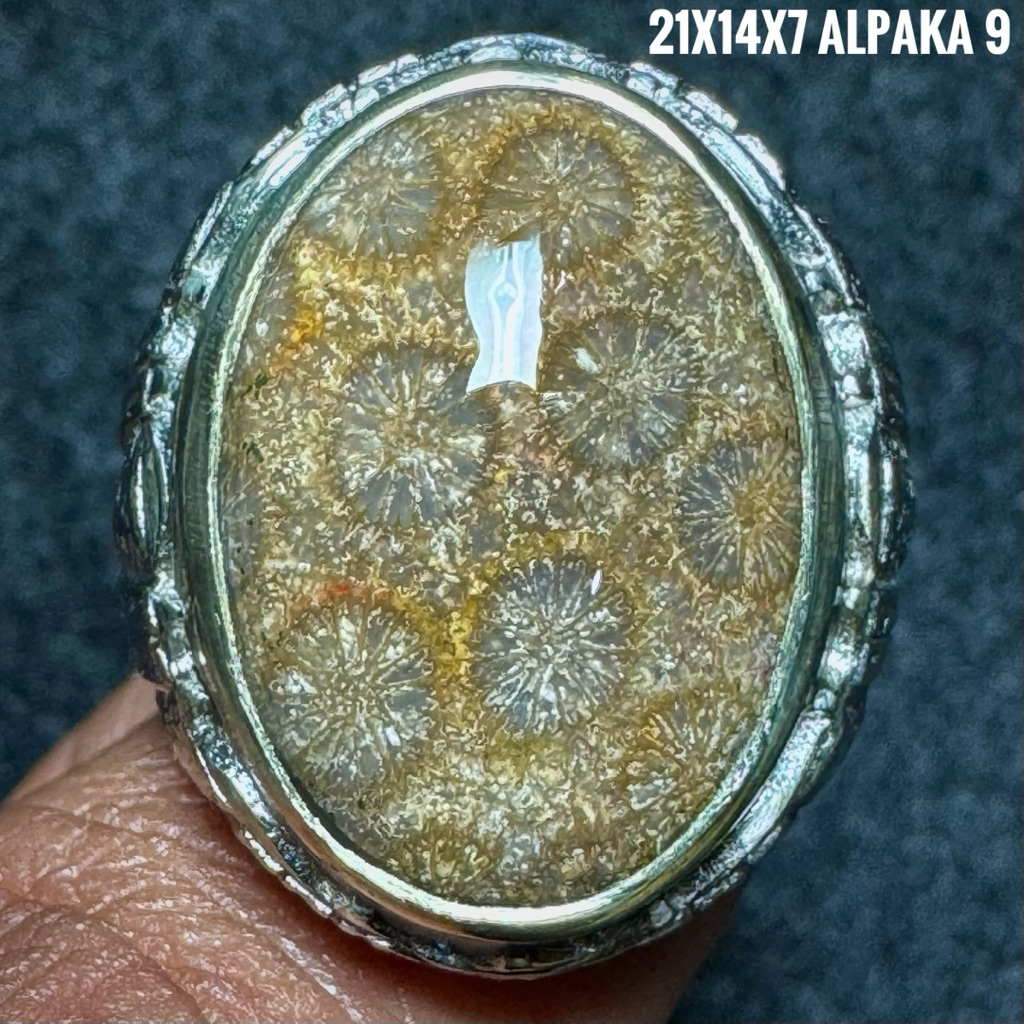 Cincin Batu Akik Natural Bunga Teratai