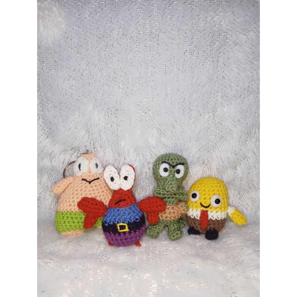 Handmade Amigurumi Gantungan Kunci Karakter Spongebob Squarepants