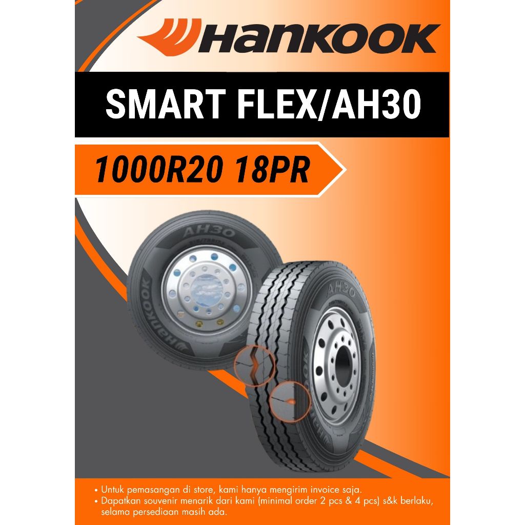 Ban mobil Hankook AH30 1000R20 18PR, 1.000-20, 1000/20, AH30, ban truk, ban bus, ban bis