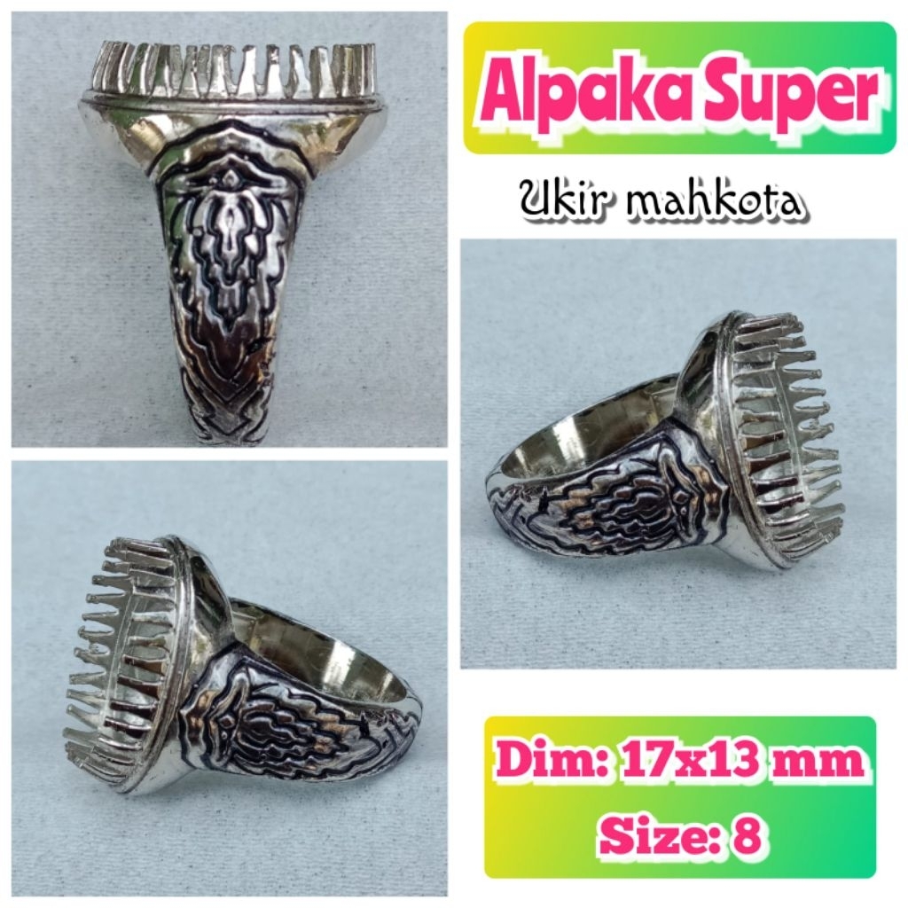 cincin emban batu akik batu permata alpaka super ukir Bali.74