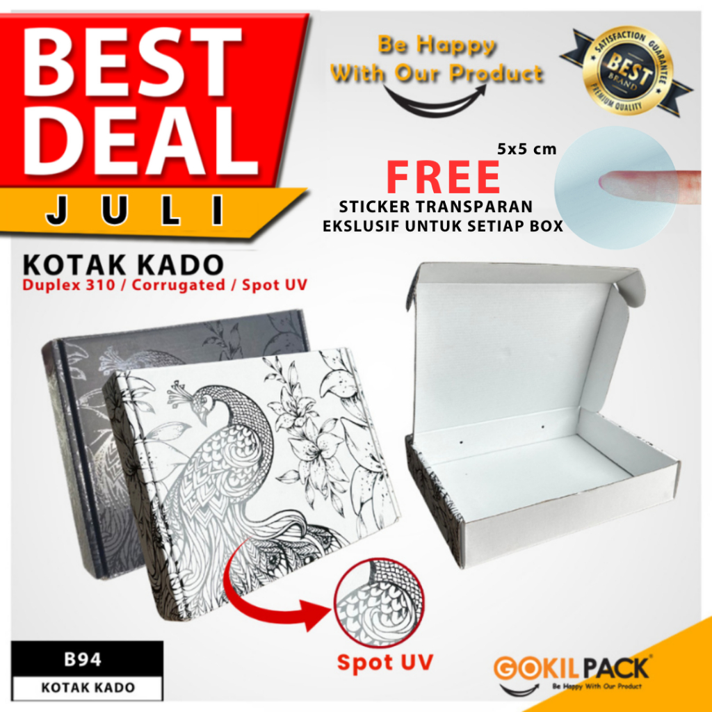

Box Kado - Dus Hampers - Kotak Hadiah - Premium Spot UV Hitam - Gift - B94