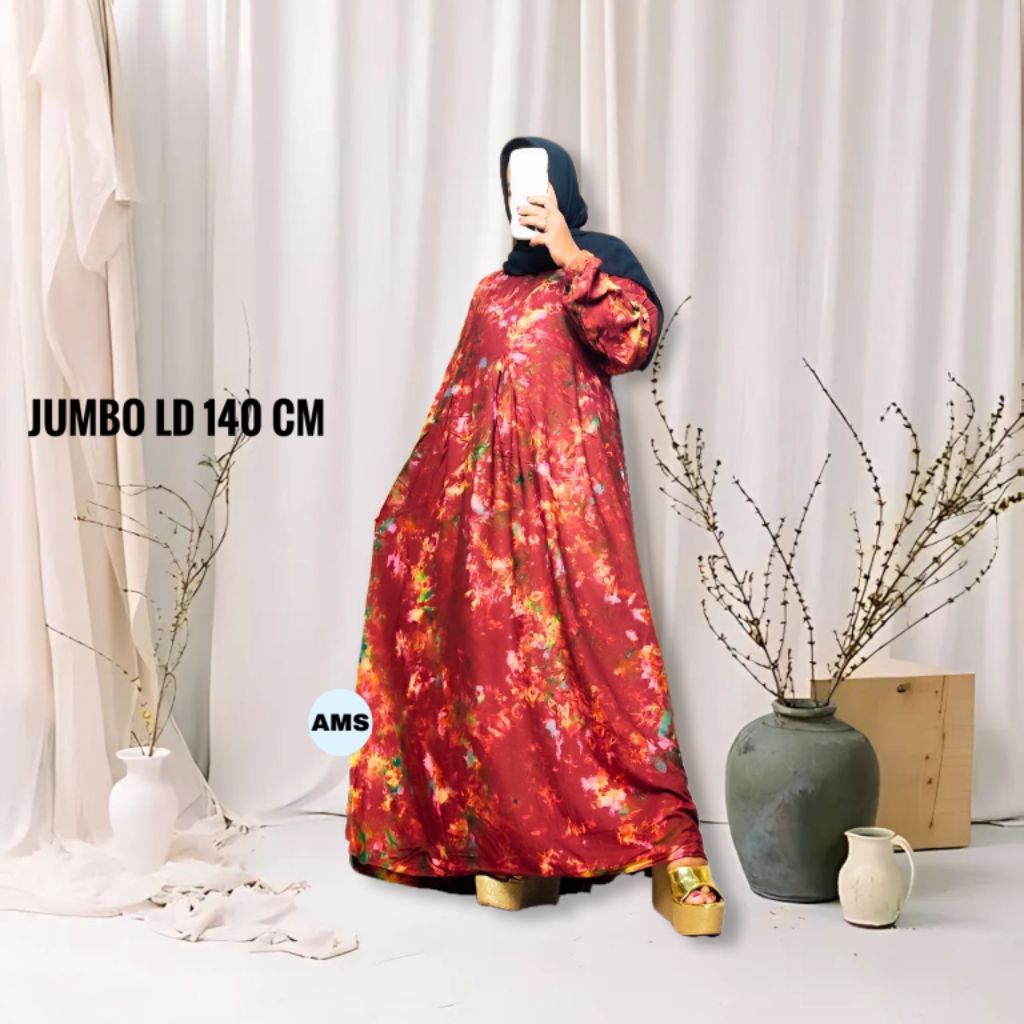 Batik Altha MS Gamis Twill Ori Super Jumbo Ld 140cm Tebal Premium XXXXL Daster Bigsize Dress Wanita 