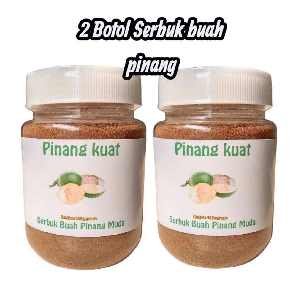 

2Botol Buah Pinang Muda Serbuk Bubuk