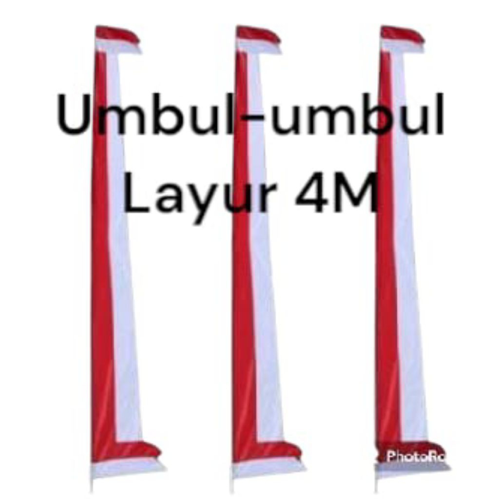 Bendera bandir umbul-umbul layur jumbo ukuran 4 meter per kodi