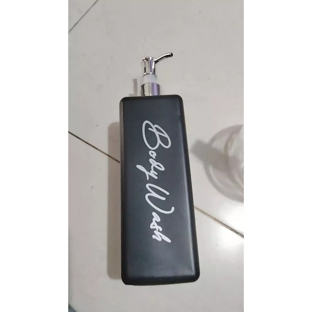 Botol Pump 500ml Kotak HDPE Putih / Botol HDPE 500ml Kotak Tutup Pump Clip Oil Luxury