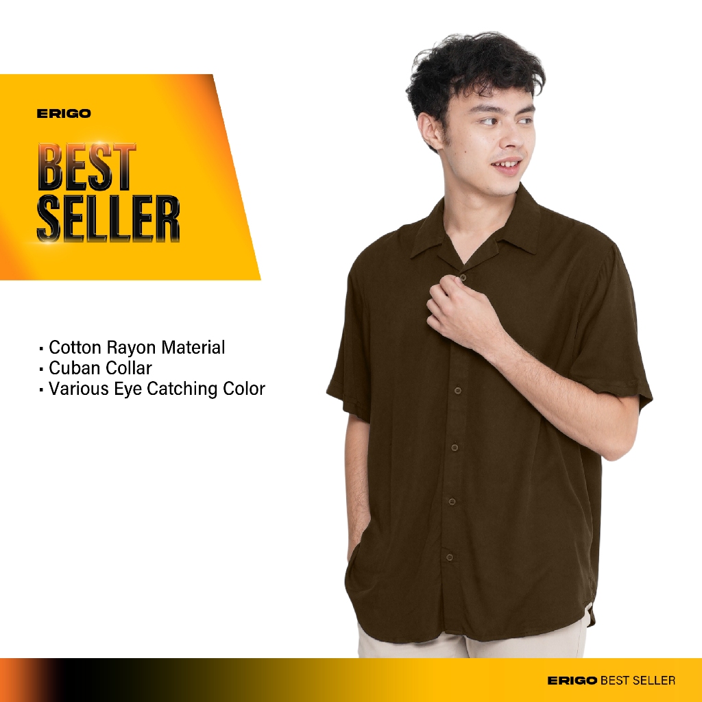 Kemeja Pria Lengan Pendek Polos Slim Fit Reguler Casual Formal Kerja Simple Santai Premium Kekinian 
