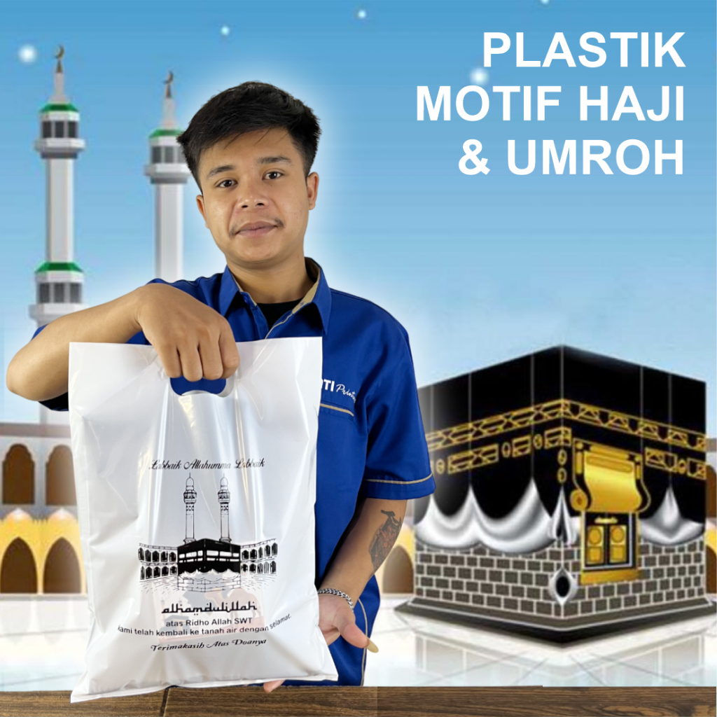 

(Isi 50Pcs Size 30 x 40) Kantong Plastik Ibadah Haji, Umroh, Lebaran Haji | Kantong Plastik Souvenir Haji & Umroh, Kemasan Parcel Haji