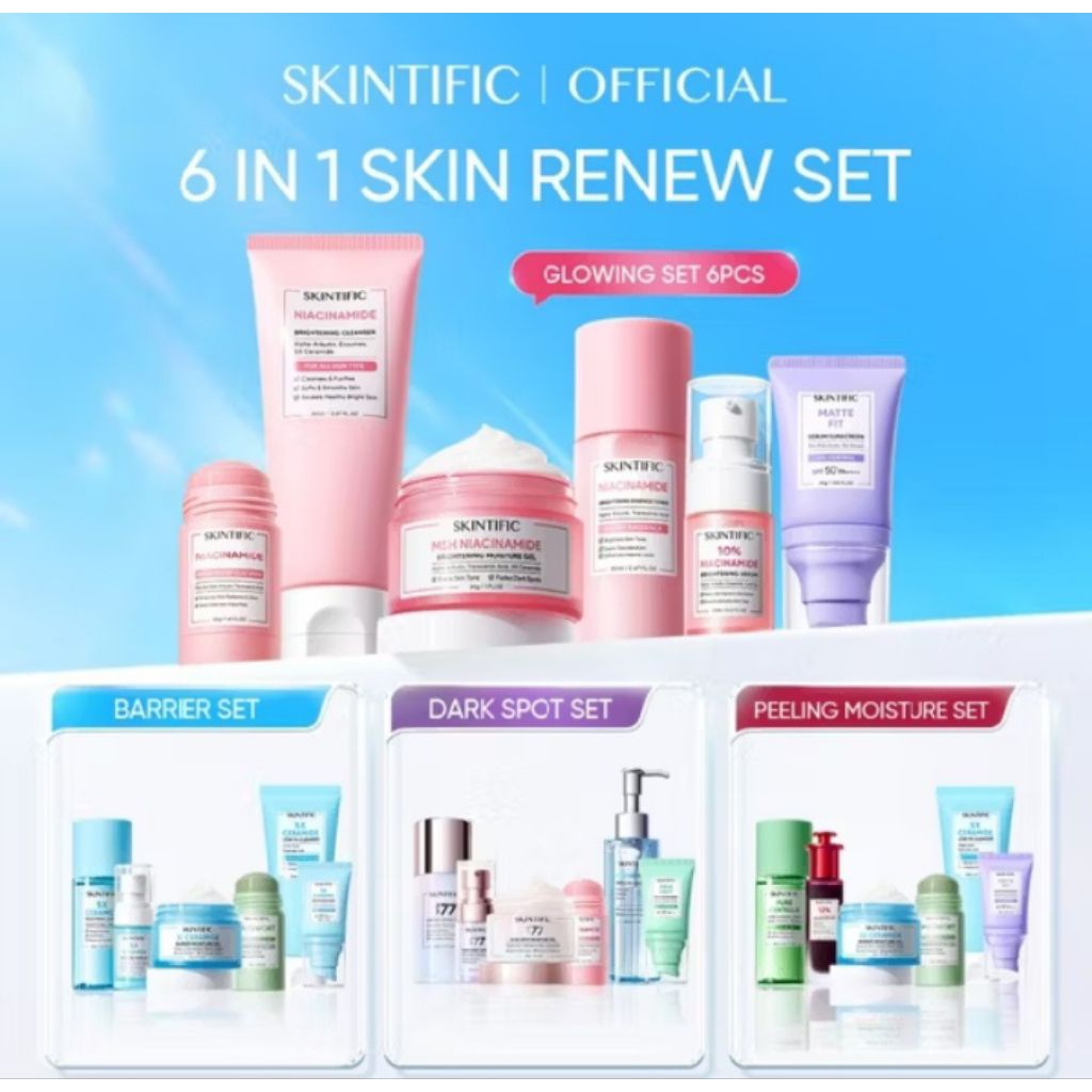 SKINTIFIC Paket Skincare Set 6Pcs