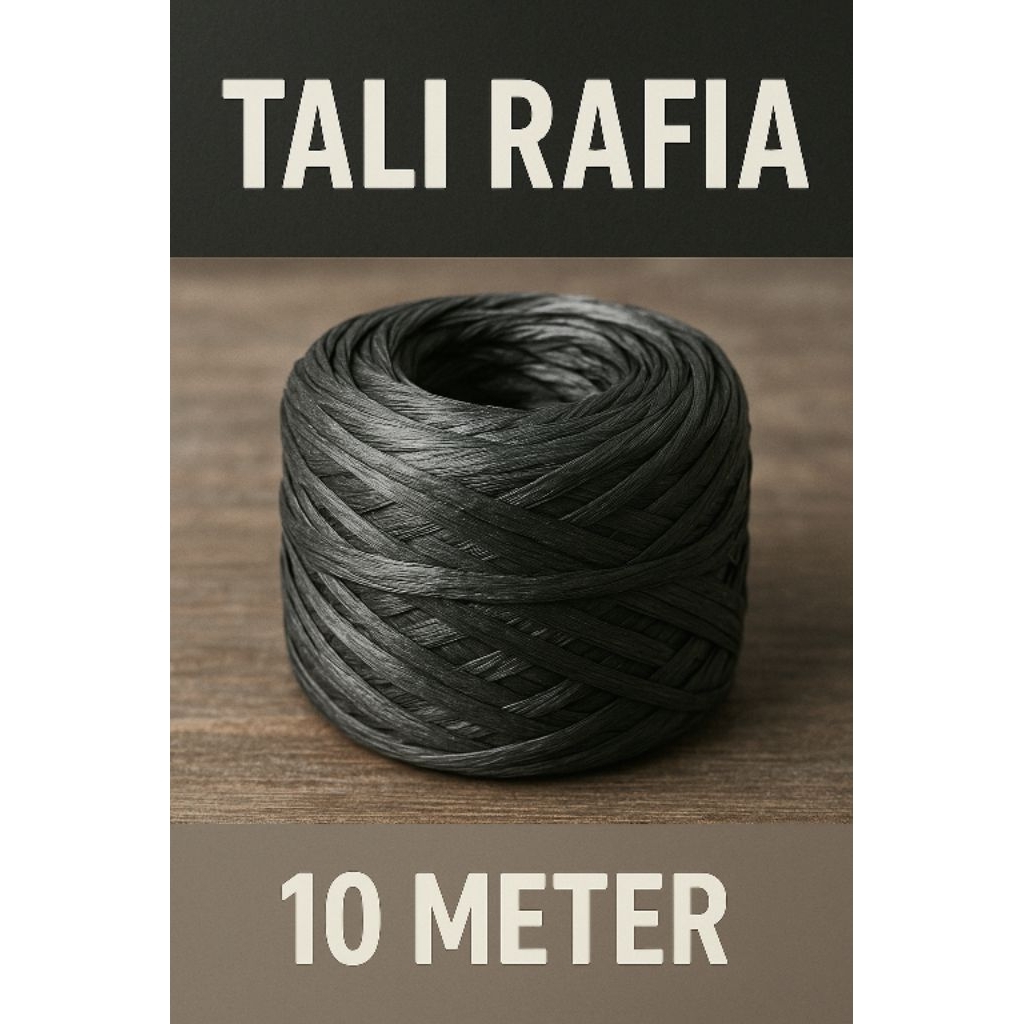 

TALI RAFIA HITAM 10 METER - ECERAN - HEMAT - EKONOMIS