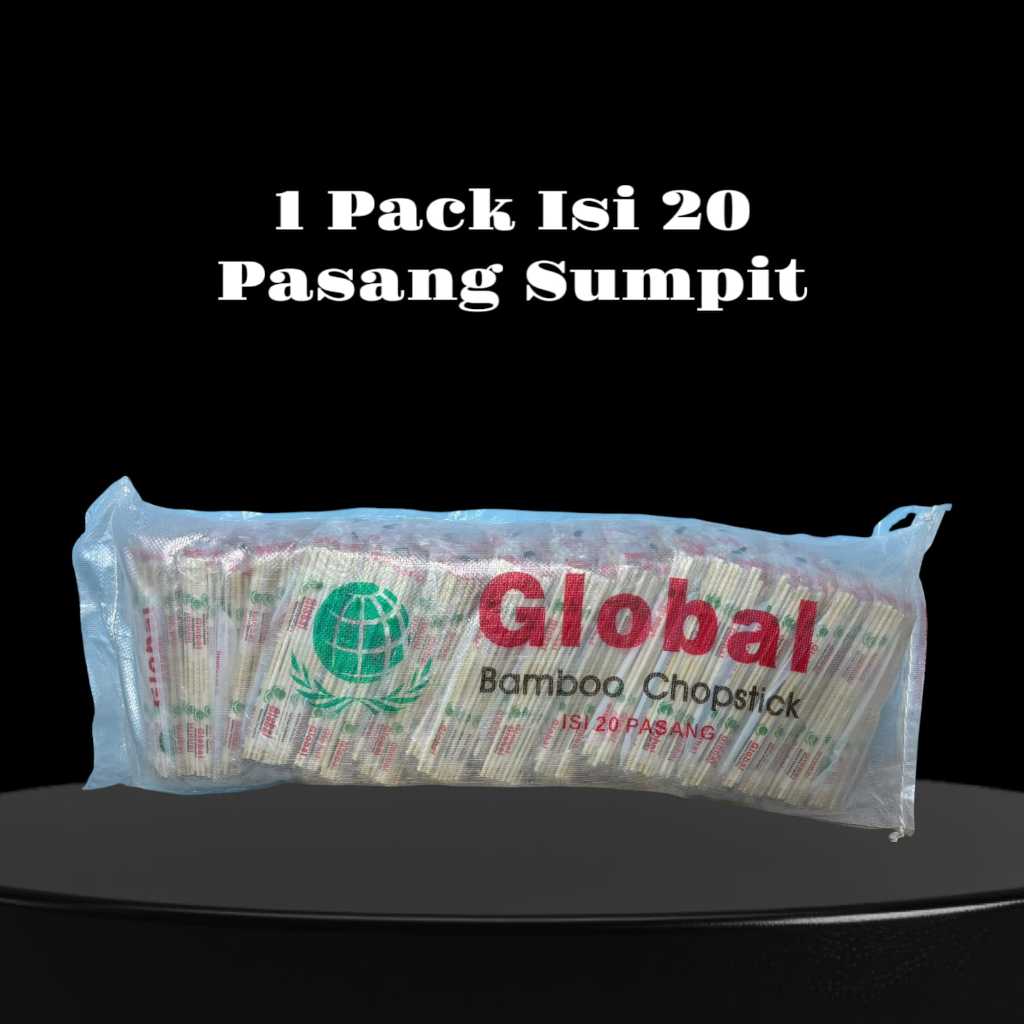 Sumpit Global Chopstick Bambu Kayu 1 Pack (20 Pasang Sumpit)
