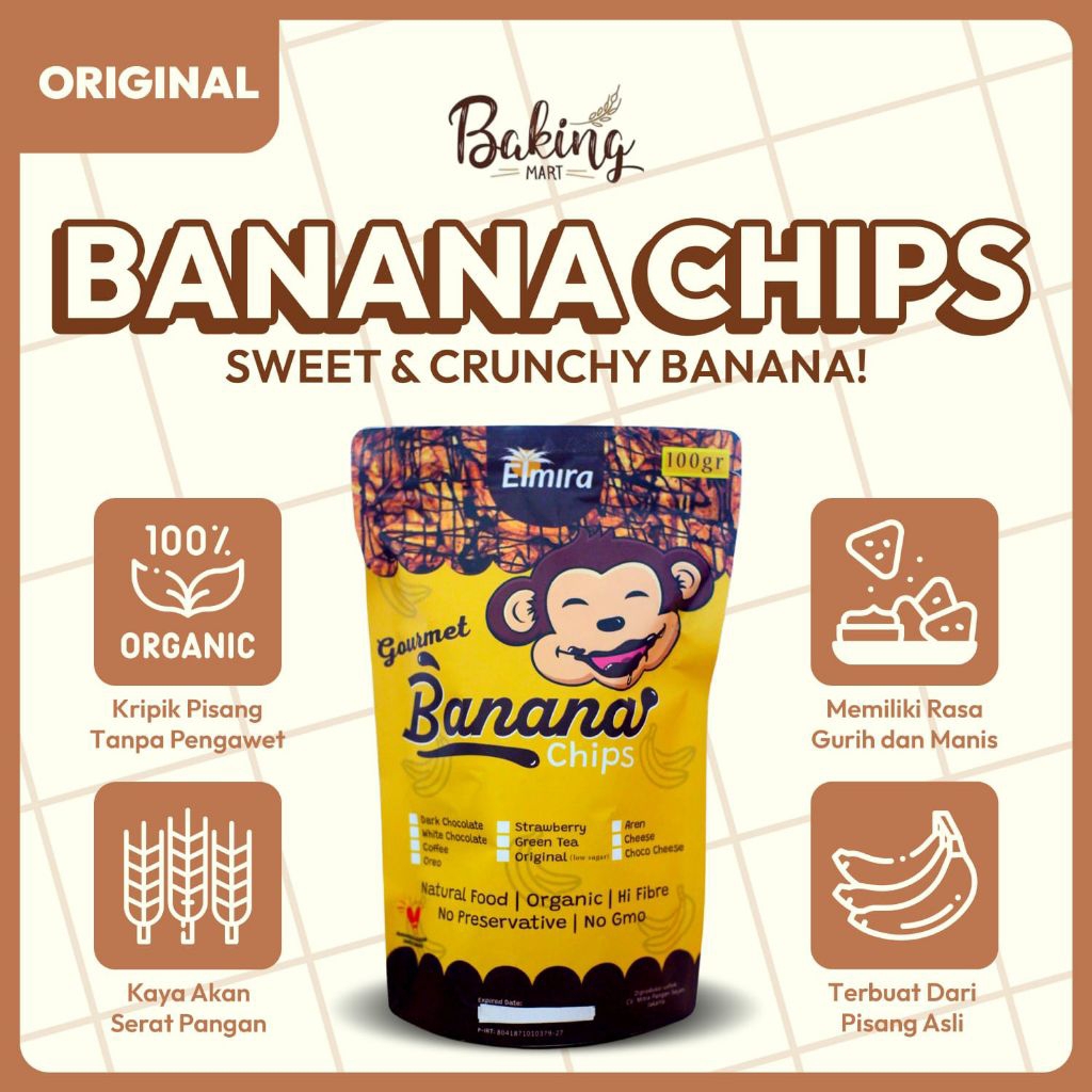 

Keripik Pisang Elmira Original Manis 100gram