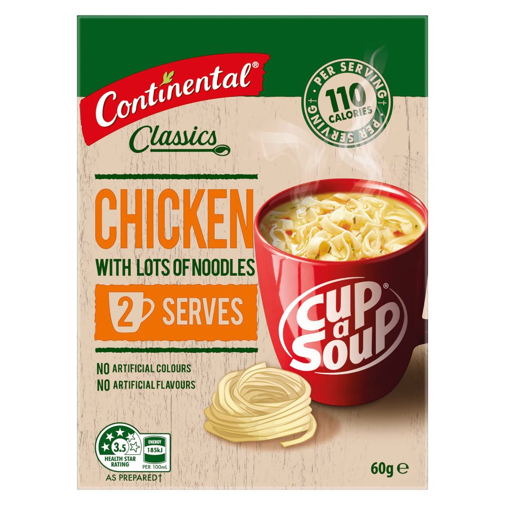 

Continental Cup a Soup Chicken With Lots Of Noodles 2 serves 60 gram