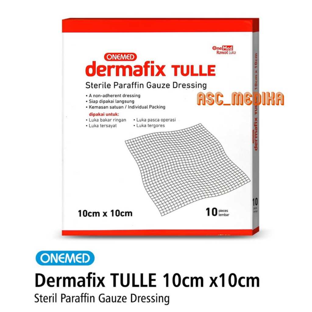 Dermafix Tulle 10cm x 10cm Onemed / Sterile Paraffin Gauze Dressing / Sufratul Supratul Kasa Jaring 
