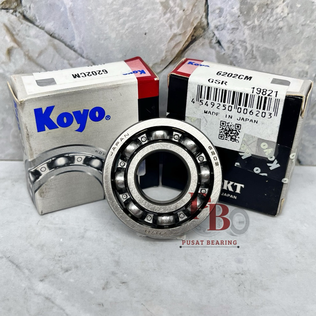 LAHER BEARING 6202 CM KOYO 6202CM KOYO TANPA TUTUP UK 15X35X11MM