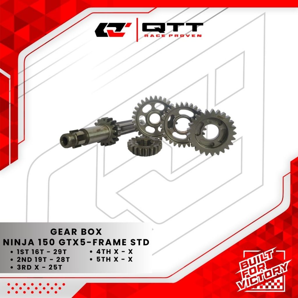 QTT Gear Box Rasio Ninja R RR Frame Standar STD GTX5