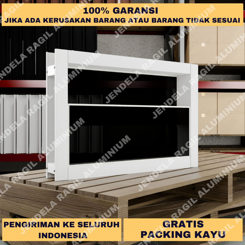 Jendela Boven Aluminium Kaca Zig Zag ZigZag (TxP) 30x110, 30x120, 30x130, 30x140, 30x150 Cm