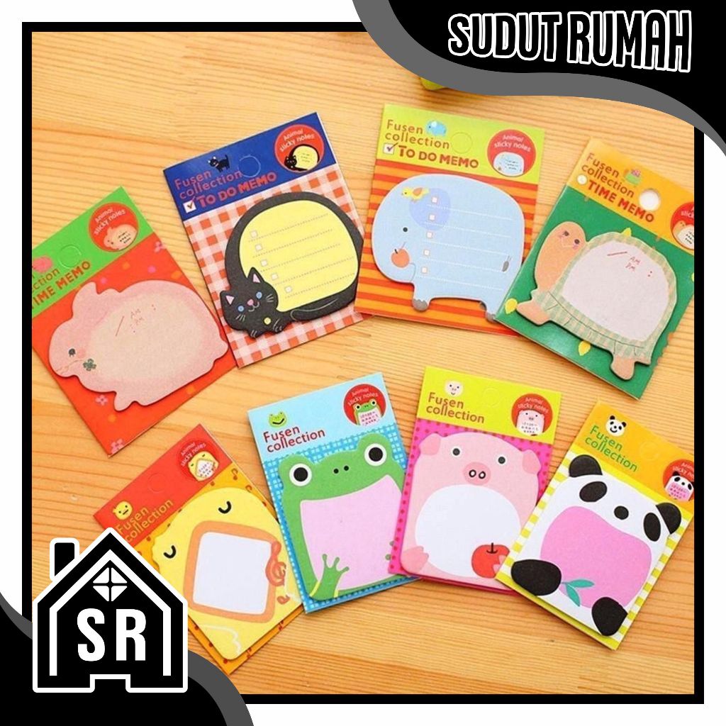 

SR Memo Sticky Notes Zoo Animal Buku Catatan Kecil Mini Book Karakter Lucu R457