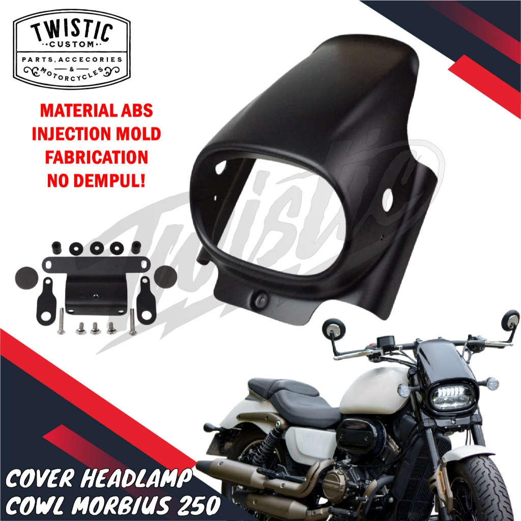 Cover Headlamp Cowl Bobie Fairing Batok Lampu Depan Visor Tameng Windshield Motor Morbius 250 Custom