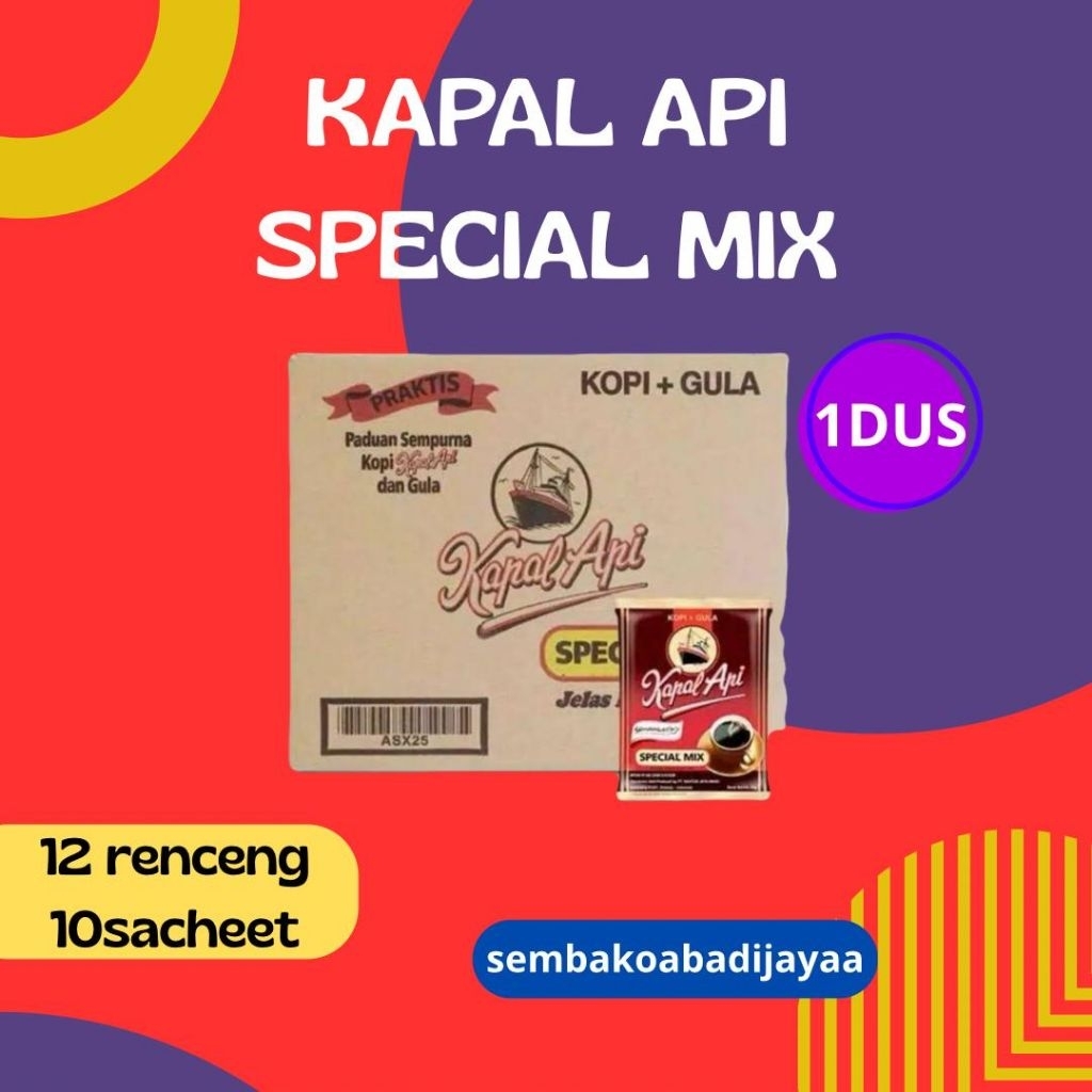 

Kopi kapal api special mix 1dus (12renceng, 10sacheet)