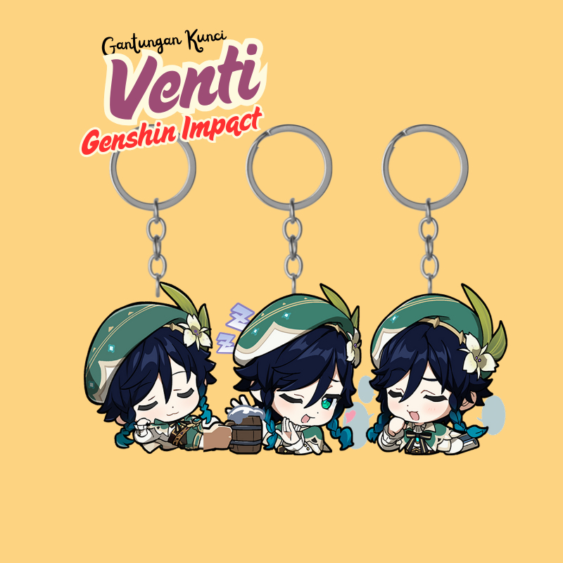 Ganci Venti Genshin Impact | Gantungan Kunci Akrilik UV 2 Sisi Cutting Laser Premium | Keychain Merc