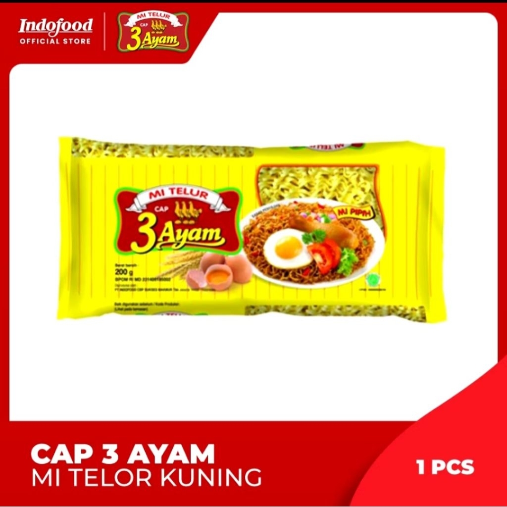 

CAP 3 AYAM MIE TELUR KUNING 200GR