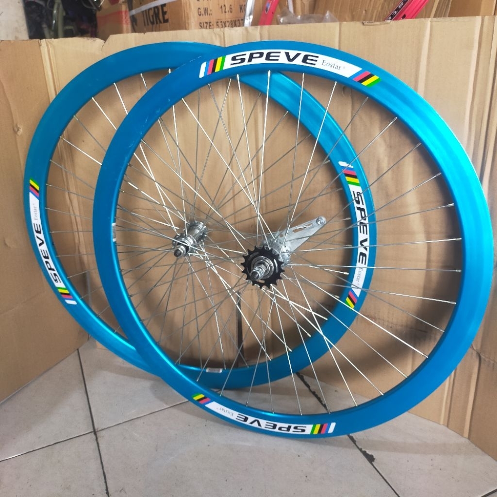 velg set 700c wheelset speve eostar roda set terpedo bahan alloy tinggi 4cm roda sepeda fixie set de