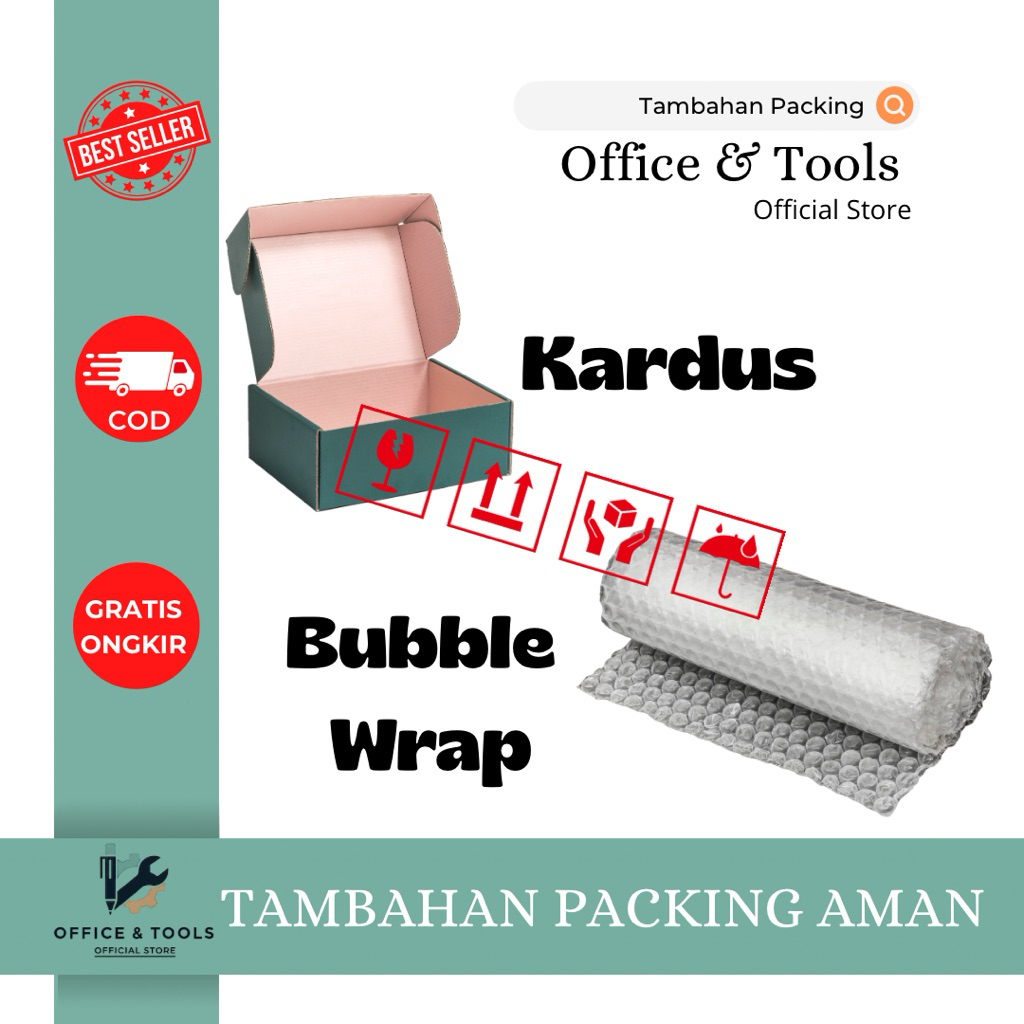 

Tambahan Packing Paket Kardus Box dan Bubble Wrap Tebal Pelindung Barang Office & Tools
