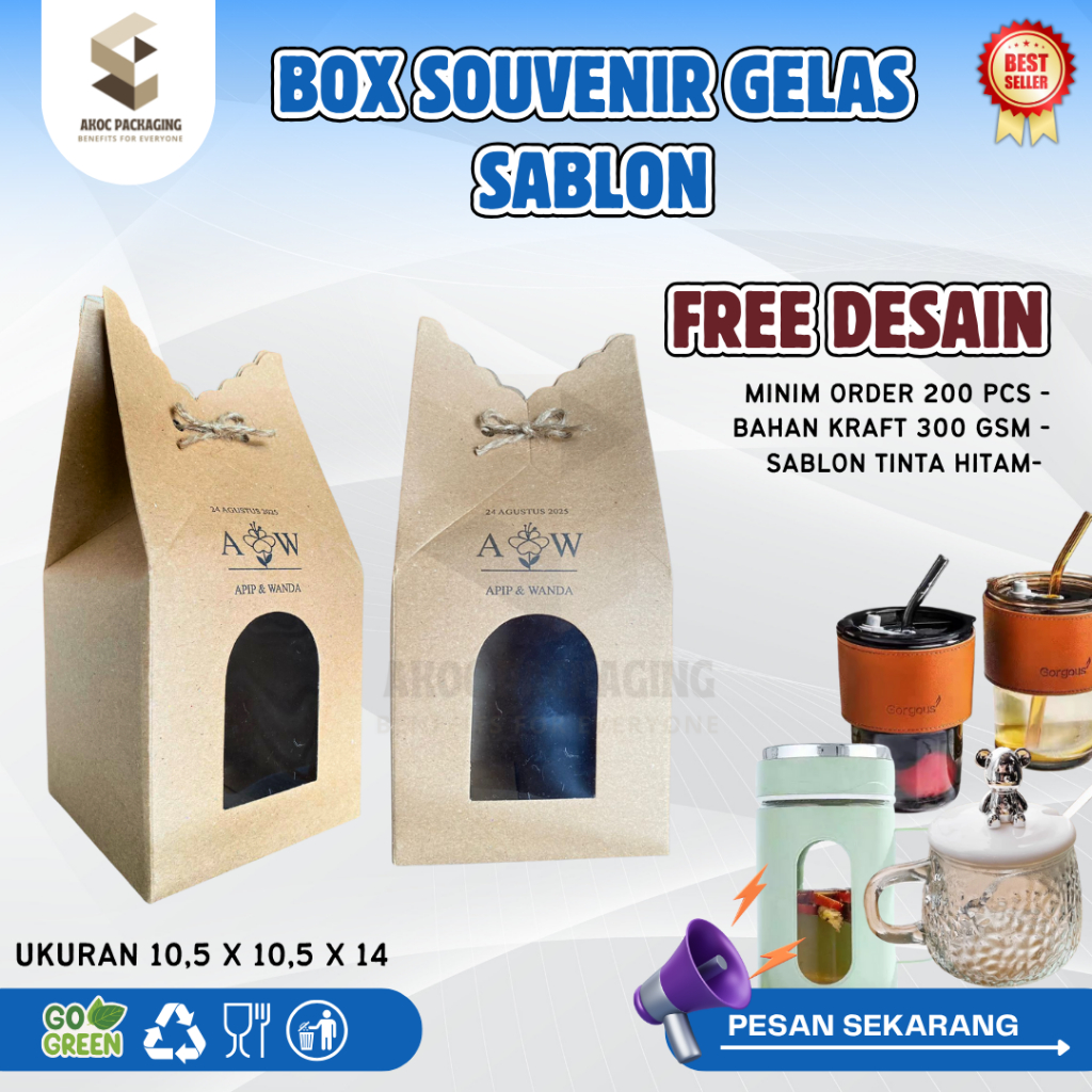 

Gelas Gerigi Sablon - PAPERBOX GELAS KACA BOX MUG DUS KEMASAN BOX PACKAGING SOUVENIR GIFT MUG GELAS BOTOL JAR TOPLES MURAH TERLARIS VIRAL BROWN KRAFT PAPER RUSTIC