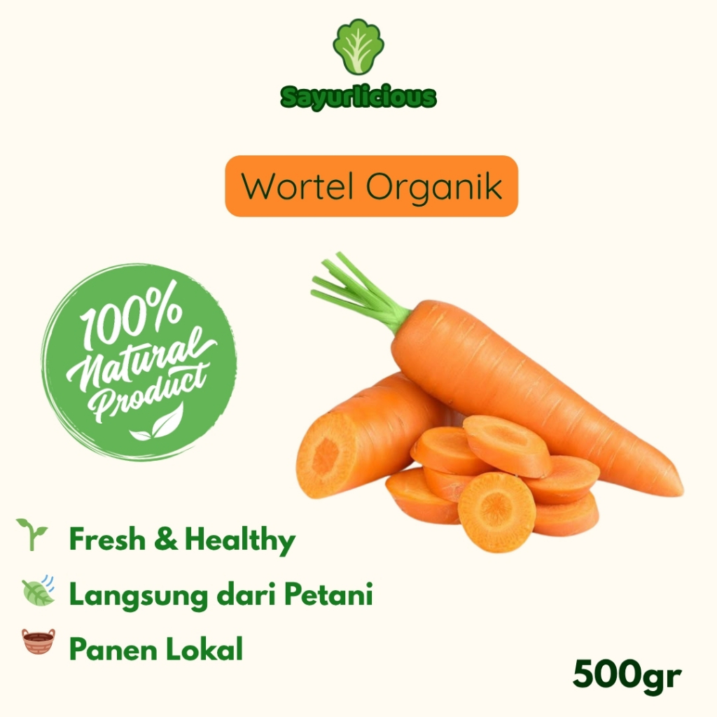 

Wortel Organik Panen Lokal 500gr & 1kg