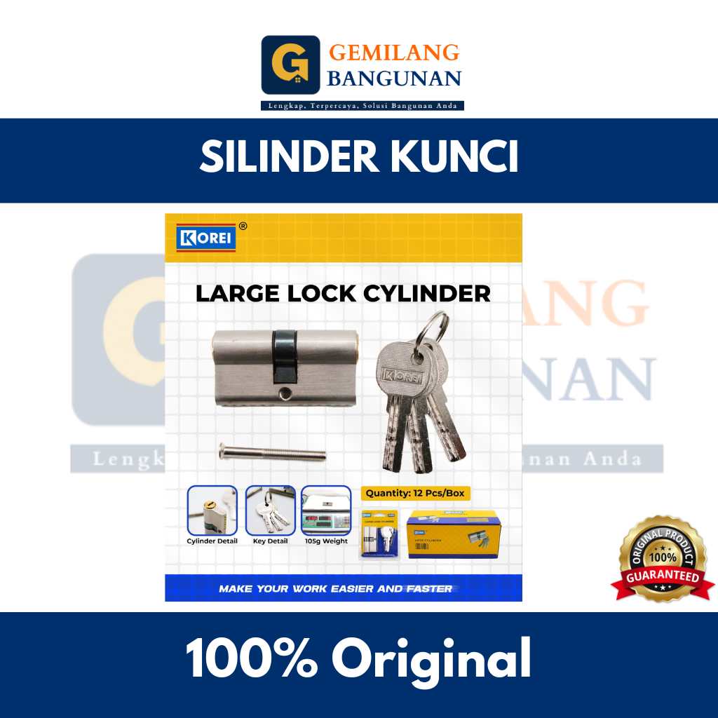 Silinder Kunci Pintu Kecil Besar Aluminium / Kunci Pintu Silinder Set /  Silinder Kunci Pintu Rumah 