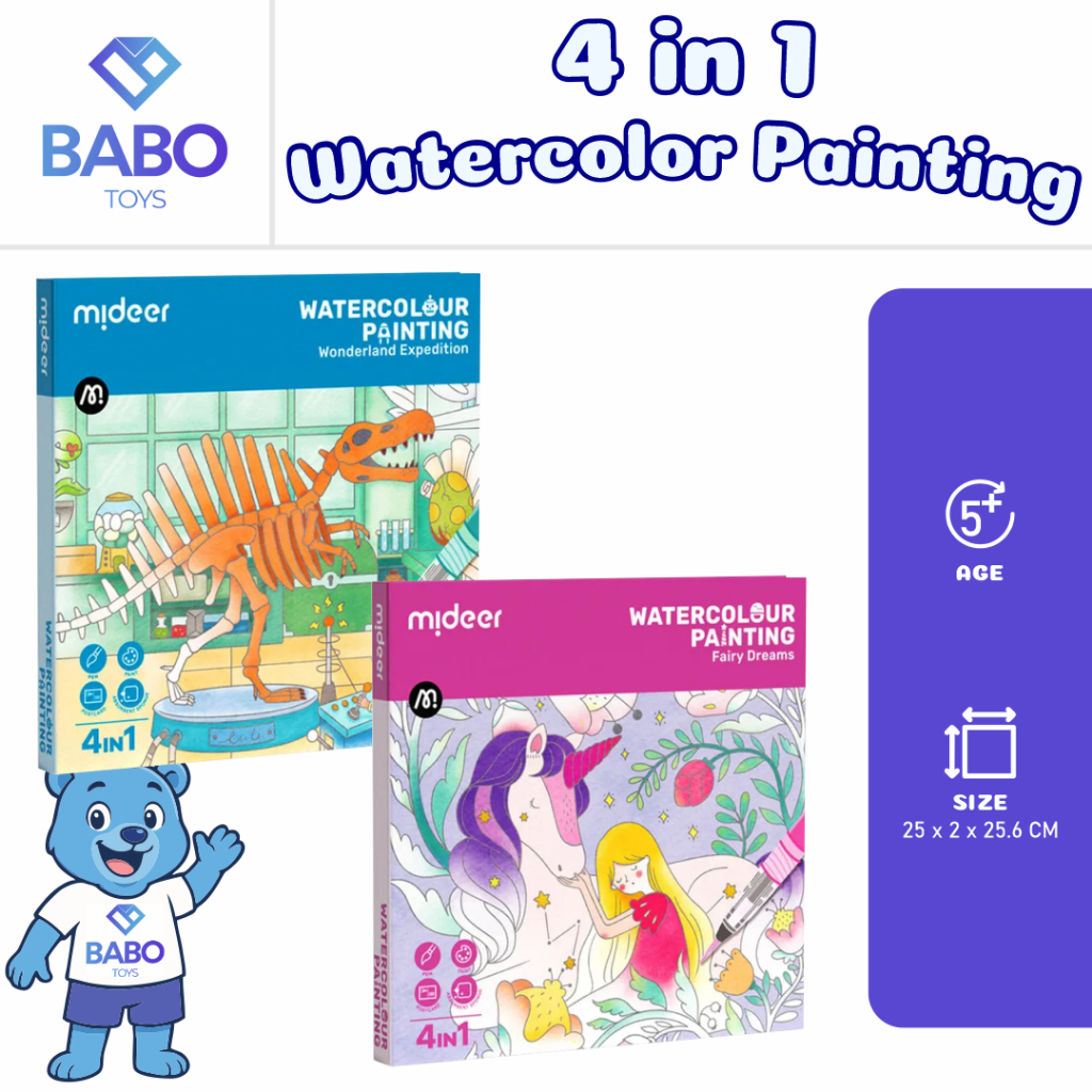 

Mideer 4 in 1 Watercolor Painting Buku Melukis Watercolor Anak 5+