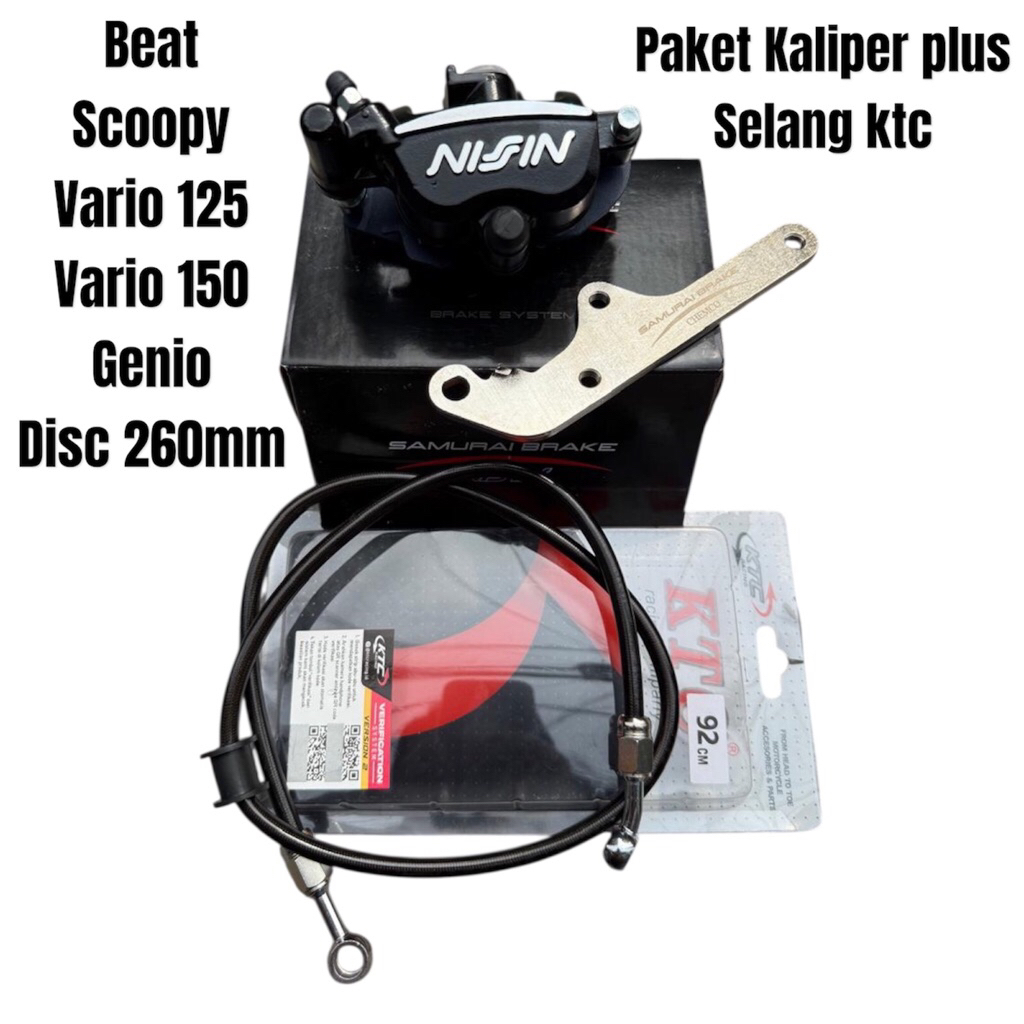 Kaliper Depan Beat 260mm plus selang rem 92cm ktc Free breket